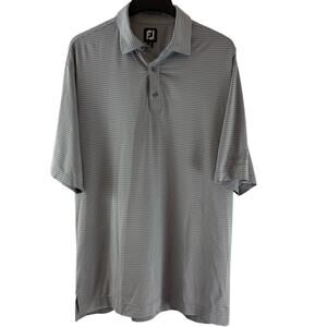 Footjoy Two Tone Gray Short Sleeve Polo Shirt Polyester Spandex XL